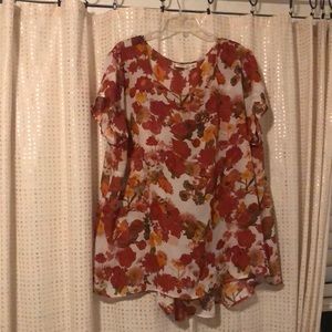 CATO plus size floral blouse